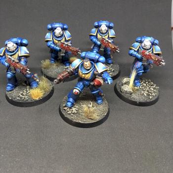 5X PRIMARIS INTERCESSOR ULTRAMARINES SPACE MARINES WARHAMMER 40k painted by juanlurockerman