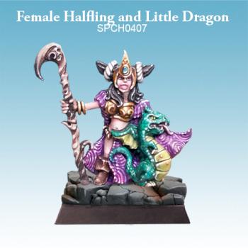 Female Halfling and Little Dragon by SPELLCROW