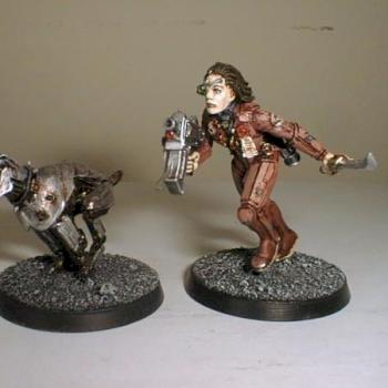 =I= Inquisitor - Female Enforcer and Cyber Mastiff by thechair