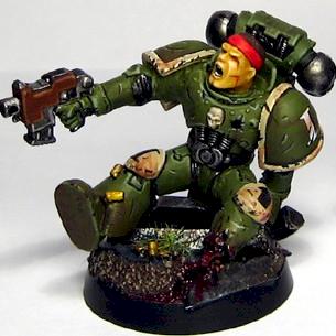 Heavily damaged Space Marine by Ldz