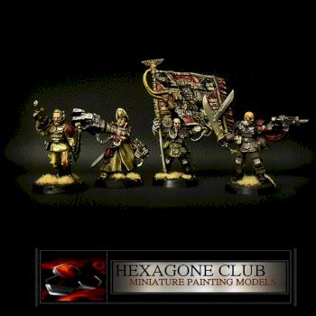 Warhammer 40.000 Astra Militarum Command Squad . by Hexagone Club