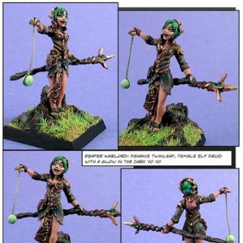 green haired druid lass w glow in the dark yo yo by ALizardInCrimson