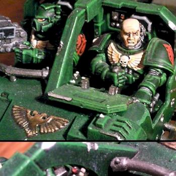 Dark Angels 3rd Company Transport Land Speeder (close-up) by Enzomadcap