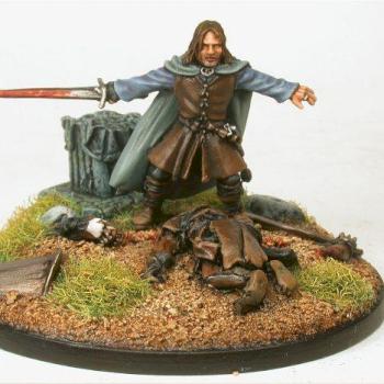 Aragorn and Lurtz by SJB