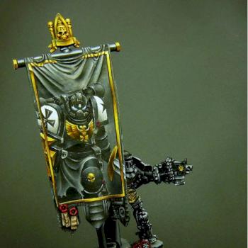 Black Templar standard Bearer details by Flameon