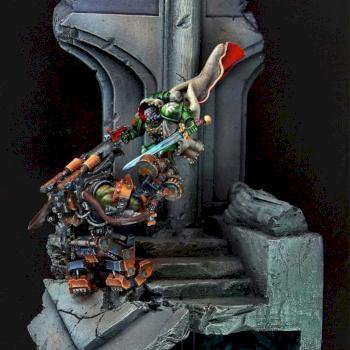 Dark Angels Captain vs Ork Boss by Zubr