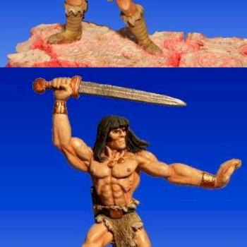 Reaper's Traeg ( a Conan like barbarian) on old ruins  (Reposted) by Byteknight
