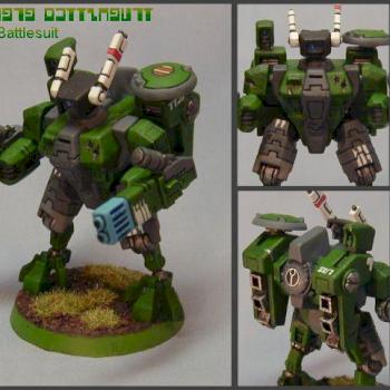 Tau XV8 Crisis Battlesuit w/ Twin-linked Fusion blasters by rc23