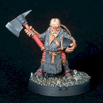 Male dwarf with great axe by the bearded snot