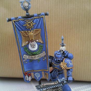 Space Marine Ultramarine Standard bearer Command Squad Second Company 'Vandius' by rob22