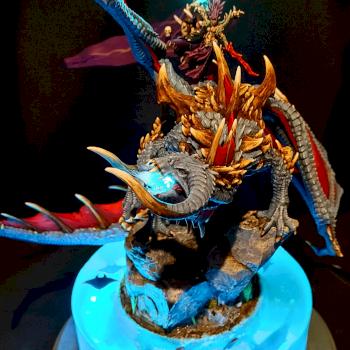 Dark Elf riding a Dark Dragon by knight_valiant