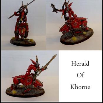 Herald of Khorne on a Juggernaut by Xaintailles
