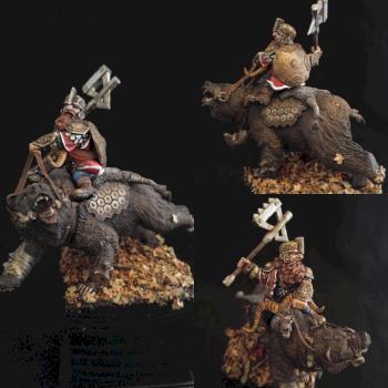 Dwarf on bear by Dunghy