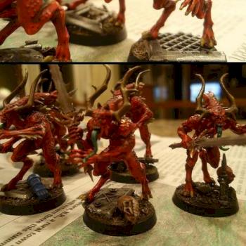 Red Chaos Daemons by deadlyseneschal