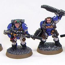 Space Marine Ultramarines Scouts with Sniper Rifles (old metal Jes Goodwin ones) by richardvan