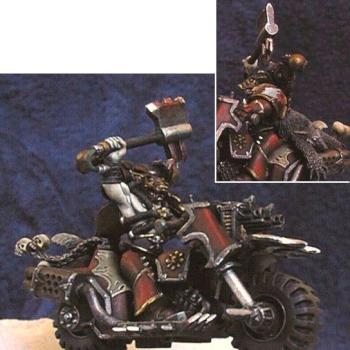 Chaos marine of the Wulfen company on bike by Philippe