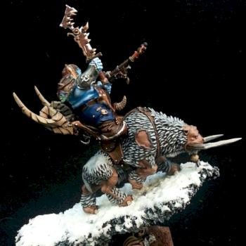 Icy Ogre Kingdom Mournfang Cavalry III by Simon Moon