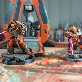 A pair of Legion Praetors and their mighty Steed, WIP :) by The Eternal Monarch
