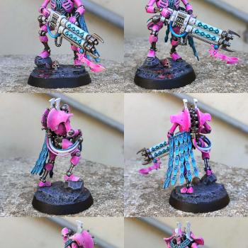 Trans pride color scheme Necron Royal Warden by CerberusXt