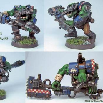 Ork Nob in Chaaarge! by Raspfile