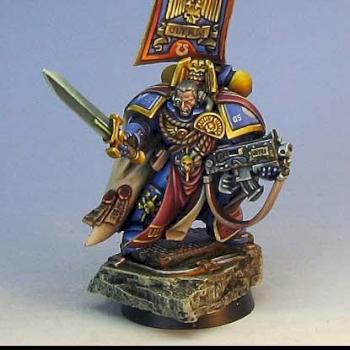 Black Reach Ultramarine captain on sculpted base by Wappellious