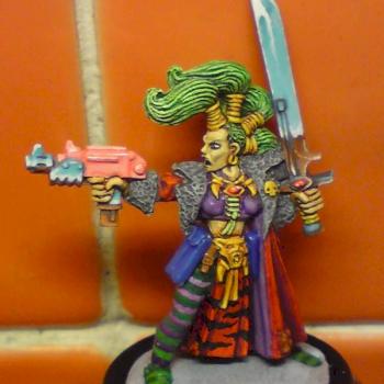 (SE)NMM WIP Necromunda house Escher Leader by Christiancollett