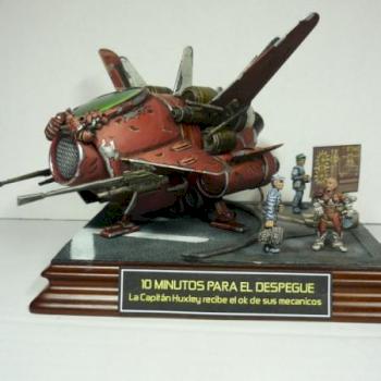 space aircraft pilot and mechanics diorama by raivan