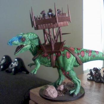 Tyrannosaurus with Siege Tower by wondergecko