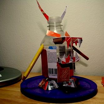 Water Bottle Monster by vagasauras