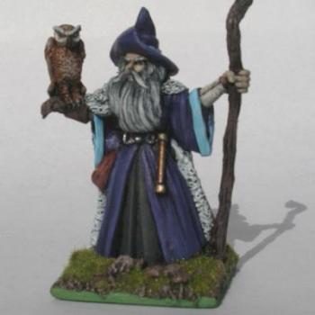 Wizard with staff and Owl familiar by JustinCoutange