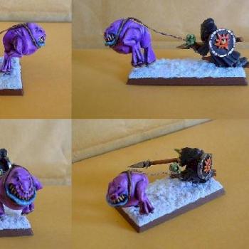 Night Goblin Squig Snowboarder with spear by Zarahemna