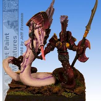Slaanesh Lord on steed of slaanesh boobworm by gt4948c