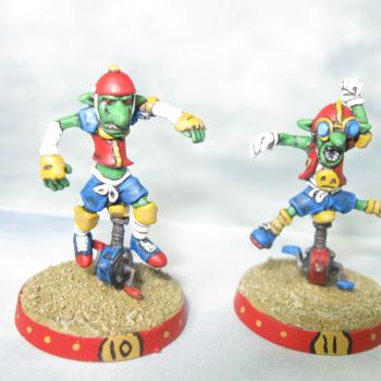 Blood Bowl Circus Goblins on Unicycles by abrennan
