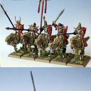 5 Dark Elves Cold One Knights by em-bee miniatures