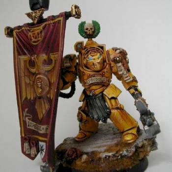 Imperial fist first company standard bearer by RAFF