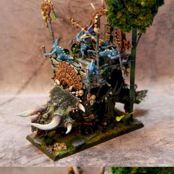 Lizardmen Ancient Stegadon painted by inakue by inakue