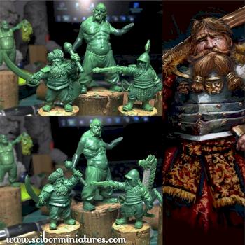 Work in progress - Polish Dwarves and Ogre Cossack 28mm by Scibor
