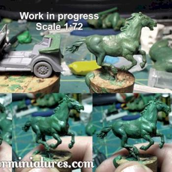 Horse work in progress 1:72 scale by Scibor