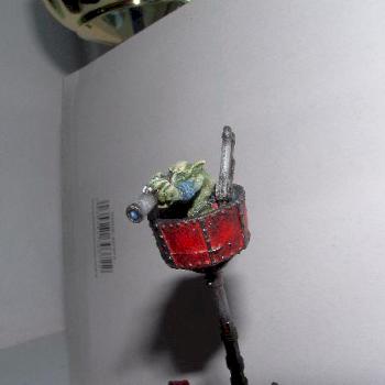 ork nob in mega armour-close up of grot look out by borgut