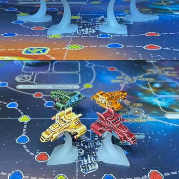 Spaceships from Merchant of Venus game by FFG (on game board) by rbelikov