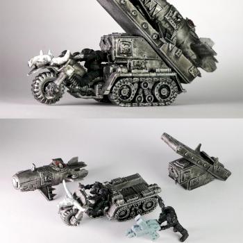 Custom Grot Bomm Launcha / Twin-Linked Shoota on a Wartrakk by kamiskaminski