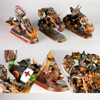 Bad Moons' Ork Warbiker Mob (with a painboy) by kamiskaminski