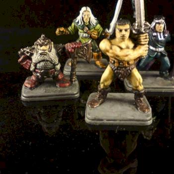 The Heroquest Hero Quest Characters, Barbarian, Wizard, Dwarf and Elf by Mythology