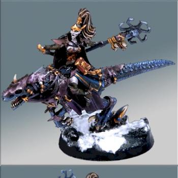 Vampire Sorceress With Cold One Saurus by RonnieRiddik