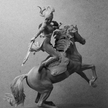 Mounted Amazon warrior by alogrus