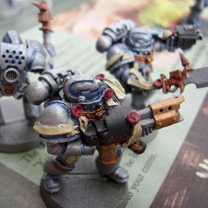 Grey Knights in Power armor by greymeister