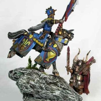 Paladin Battle Stendard Bearer vs. Warrior of Chaos by shell