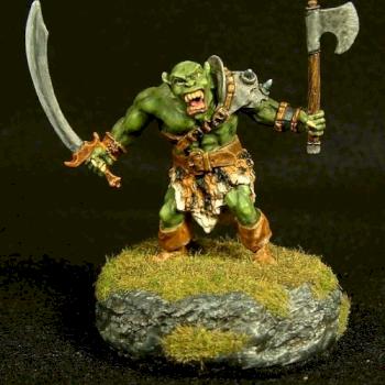 Black Orc Warrior with 2 weapons by yarddawg