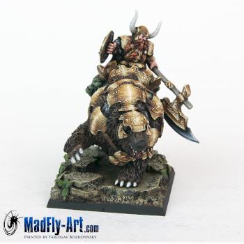 Dwarf Warrior on War Bear by MadFlyArtStudio