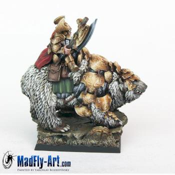Dwarf General On War Bear by MadFlyArtStudio